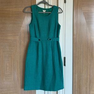 J. Crew Green Sleeveless Linen Dress